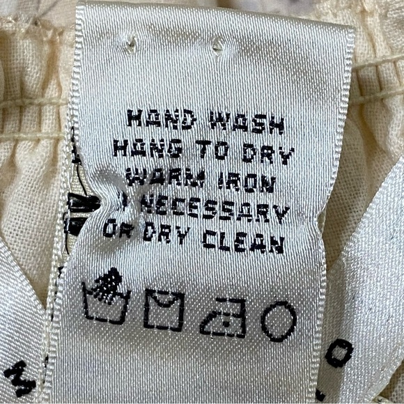 Max Studio Champagne Cream Belted Midi Dress Size Medium Retro Boho Print - Picture 4 of 5